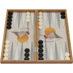 HBS GAMES Mysterious Pyramid Design Backgammon Limited Edition Strategy Board Game Dice Game 48 cm Wooden with Acrylic Tiles Friends and Adults