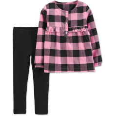 Carter's Baby Girls 2 Pc Plaid Ruffle Leggings Set 3 Month Pink Size 3MOS
