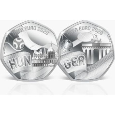 Fußballmeisterschaft Euro 2020 Silberne Münzen - Ungarn und Deutschland