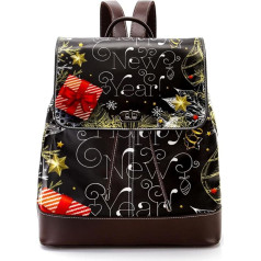 Personalised School Bags Book Bags for Teenagers Happy New Year on Blackboard, Multicoloured, 27 x 12.3 x 32 cm, Backpack Backpacks, multicoloured