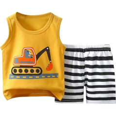 2024 2-Piece Baby Clothing Set - Shirt Short Sets Sleeveless Boys T-Shirt with Hood Summer Dress Loose Sports Suit Toddler Boy Summer Gentleman Outfits for 1-6 Years