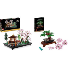 LEGO Icons Garden of Silence, Botanical Zen Garden Set for Adults with Lotus Flowers & Icons Bonsai Tree Set for Adults, Plants Home Decoration Set