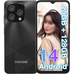 DOOGEE N55 Plus (20GB + 128GB) Smartphone Without Contract Android 14 6.56 Inch HD+ IPS Octa Core Hndy Without Contract, 5150 mAh, 13MP + 8MP, Dual SIM 4G Mobile Phone Cheap 5G WiFi Simlock-free