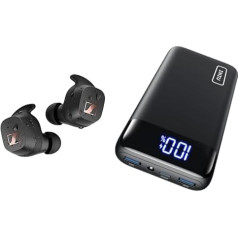 Sennheiser Sport True Wireless Earphones - Bluetooth In-Ear Earphones & INIU Power Bank, 20000mAh Power Bank Quick Charge Function USB C Input & Output