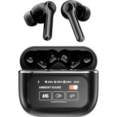 ANC Active Noise Cancelling Wireless Bluetooth 5.4 Earbuds with Touch Screen In Ear Blue Tooth Headphones Wireless Earphones ENC Ear Buds Noise Cancelling TWS Ear Phones Bluetooth for iPhone Android