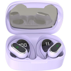 Poounur Bluetooth Headphones, Wireless Bluetooth 5.3 Headphones Sport 5.3, 2023 ENC Noise Cancelling Wireless Earbuds 50 Hours Playtime, Light Purple