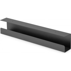 Tērauda turētājs kabeļu / strāvas slokšņu organizēšanai zem galda, skrūvējams, 60 cm, melns