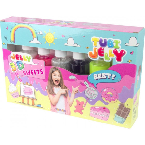 Tuban Tubi želejas komplekts ar 6 krāsām - konfektes