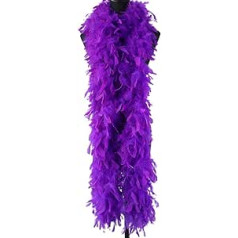 JUSHIW 90 Gramm Truthahnfeder-Boa, natürlicher Truthahnfeder-Schal für Kostüm, Party, Kleid, Dekoration, Schal, 2 Meter, Lila, 100 Stück