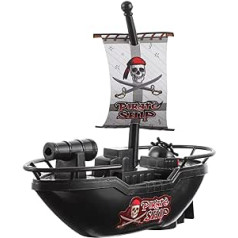 Toddmomy 1 x pool float boat baby bath electric pirate boat toy pirate ship toy funny bathtub