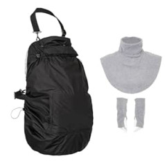 Hoppediz Fleece Cover 3-in-1, Warming Universal Carry Cover for Baby Carrier and Sling with Rain Cover, Shawl Collar and Hand Warmer, Stone