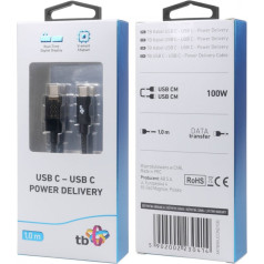 USB C - USB C cable 1m with LED charging power indicator (100W)