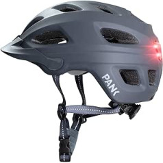 PANK Premium Bicycle Helmet Men Women with CE Certification EN 1078 High Quality E-Scooter Helmet, LED Rear Light & High-Quality Padding, (54-61 cm)