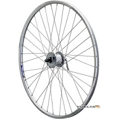 28-Inch Front Bike Wheel Double Wall Rim Shimano Hub Dynamo DH3 N31 Quick Release Silver For V-Brake Caliper Brakes