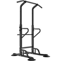 sogesfurniture BH-PSBB002-N Power Tower with Dip Station Multifunctional Power Station with Pull-Up Bar and Push Up Handles Height Adjustable from 190 - 230 cm