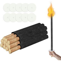 Herrselsam Wax Torches Pack of 25 Torches Burning Time 100 Minutes Garden Torches with Hand Guard Made of Natural Wax for Campfires, Outdoors, Garden or Easter