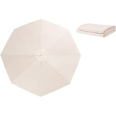 Cabilock Patio Umbrella Cover Polyester with UV Protection 8 Ribs Outdoor Parasol Cloth for Parasol (Beige)