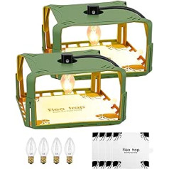 GAESHOW Pack of 2 Flea Traps, Flea Traps, Home, Pets Flea Lamp with Adhesive Pad, Flea Trap, Built-in Bulb for Bedroom, Living Room, Utility Room, Kitchen, Square