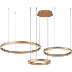 STARRYOL Modern LED Chandelier for Living Room Dining Room 86W 2700-6500K Adjustable with Remote Control Gold 3 Rings 30x40x60cm