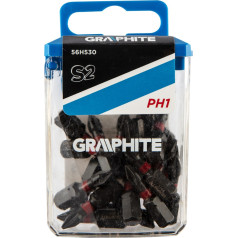 Graphite PH1 x 25 mm impact bits, 20 pcs.