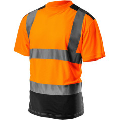 NEO Warning T-shirt, dark bottom, orange, size L