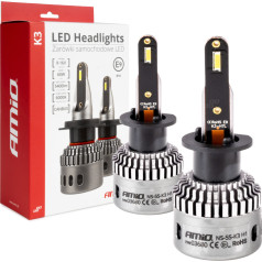 LED car bulbs series k3 h1 12v 6000k canbus amio-03680