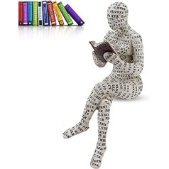 Cyrank Reading Woman Figurine Decoration for Shelf, Small Reading Women Shaped Sculpture, Abstract Reading Figure, Sculptures, Innovative Lady Shaping Cellulose Office, Study, Bookshelf Ornaments