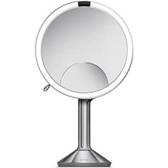 simplehuman, 20cm Sensorspiegel trio, 1x, 5x und 10x Vergrößerung, gebürsteter Edelstahl, 5 Jahre Garantie