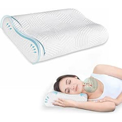 Lamb Height-adjustable memory foam pillow, orthopaedic pillow, neck support pillow, sleeping pillow, washable pillow, sandwich pillow, suitable for back and side position