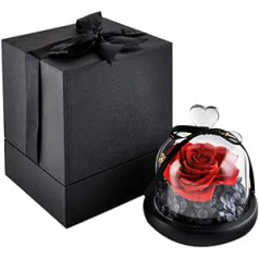 Eternal Rose - Preserved Flower Rose Handmade Fresh Flower Rose with Beautiful Creative Heart Design Gift for Valentine's Day Mother's Day Birthday Thanksgiving Girls
