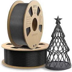 JAYO AntiString PLA Filament 1.75 mm, APLA 3D Printer Filament for Fast Printing, Less Threading, PLA 1.75 mm Dimensional Accuracy +/- 0.02 mm, 1.1 kg Spool, 2 Pack, Total 2.2 kg, Black + Grey
