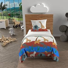 Soleil d'ocre, Duvet Cover Set 120 x 150 cm Savannah Brick Red, 100% Cotton, 57 Threads/cm2