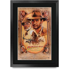 HWC Trading Indiana Jones And The Last Crusade A3 Framed Signed Printed Autographs Picture Print Photo Display Gift For Harrison Ford Film Fans