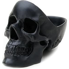 Suck UK Skull Tidy | Skull Shaped Bowl | Pen Holder | Accessory Storage Bin | Skeleton Skull Shaped Jewellery Stand | Decoration | For Small Change or Cosmetics | Black