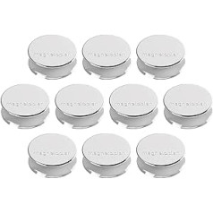 magnetoplan Ergo-Magnet 10er-Pack Whiteboard-Magnete, Pinnwandmagnete, Magnetpunkte für die Schultafel, Kühlschrankmagnete und Pinnwände | 11 Farben, 34 x 12.5mm - silber