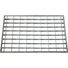 ID 4060 _ L – Matte Galvanized Steel Fence Metal Door Mat 60 x 40 x 2 cm Grey