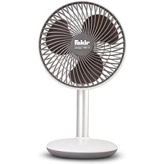 Fakir Twister prestige TVC 14 - Quiet Cordless Desk Fan with USB Port, Wireless Fan & 4 Speed Levels, 12 Hours Battery Life, White, 45 Watts