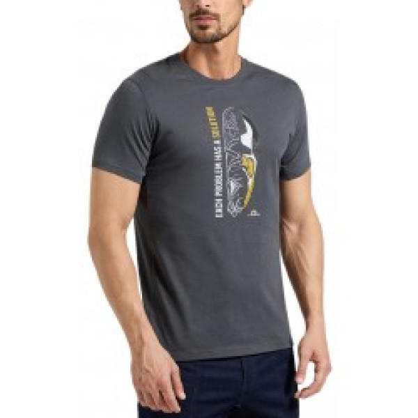 Krekls SOLUTION T-Shirt M S Carbon/Yellow