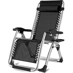 Ontihang Extra Wide Reclining Garden Chair for Adults High Performance Metal Folding Portable Chair Deck Chairs Weightless Chair Deck Chairs in Stock Grey Max. 150 kg