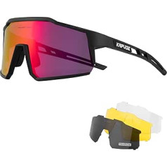 KAPVOE Polarisiert Fahrradbrille TR90 Rahmen für Herren Damen Sport Radfahren MTB Sportsonnenbrille Radbrille Sportbrille