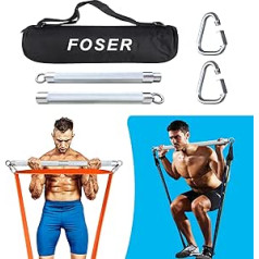 FOSER Widerstandsbänder Stange, Krafttrainingsstange Tragbare Abnehmbare Fitnessbänder Stange, Verwendet für Krafttraining, Muskeltraining, Aerobic