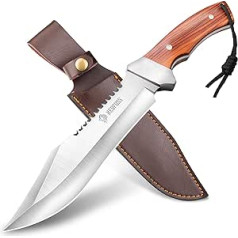 NedFoss Rambo survival knife, camping, hunting, outdoor knife, belt knife, made from one piece, 5Cr13Mov steel, enlarged version