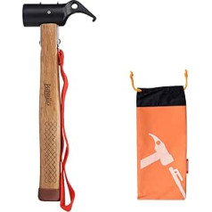 Noosverl Hammer Camping Hammer, Tent Pegs Hammer 31 cm, Hammer Tent Hammer Outdoor Carbon Steel Hammer Head with Retaining Strap, Multifunctional Hammer with Cord for Tent Lanyard