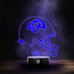 Great Branding Los Angeles Rams NFL LED Lamp Light Logo Helmet Changing Mode with 6 Different Colours