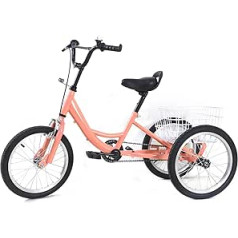 Fetcoi Children's Bicycle 16 Inch Girls Boys Children's Tricycle 3 Wheel Single Speed Bicycle for Children from 7-10 Years
