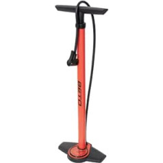 COLORED Bodenpumpe aus Stahl mit Manometer, Höhe 660 mm, 11 bar, Farbe Rot Bike MTB