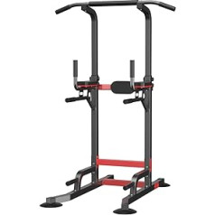 EASY BIG Power Tower Dip Station Pull Up Bar, Multi-Purpose Home Training Device with Adjustable Height and Non-Slip Foot Pads, Load Capacity 150 kg
