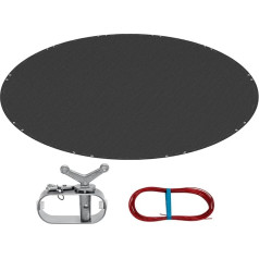Woltu Round Pool Cover Diameter 420 cm, Waterproof Solar Tarpaulin for Pool of Diameter 320–360 cm, Winter Tarpaulin Made of 200 gsm PE, with Wire Rope and Aluminium Fastener, Dark Grey