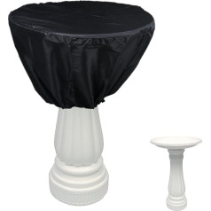 J&C Bird Bath Outdoor Waterproof 420D Bird Bath Fountain Cover for Winter Patio Bird Bath Cover for Garden Round Black 35 x 24 Inch