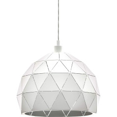 EGLO Roccaforte Pendant Lamp, 1-Bulb Pendant Light, Steel Pendant, White, Socket: E27, Diameter 30 cm